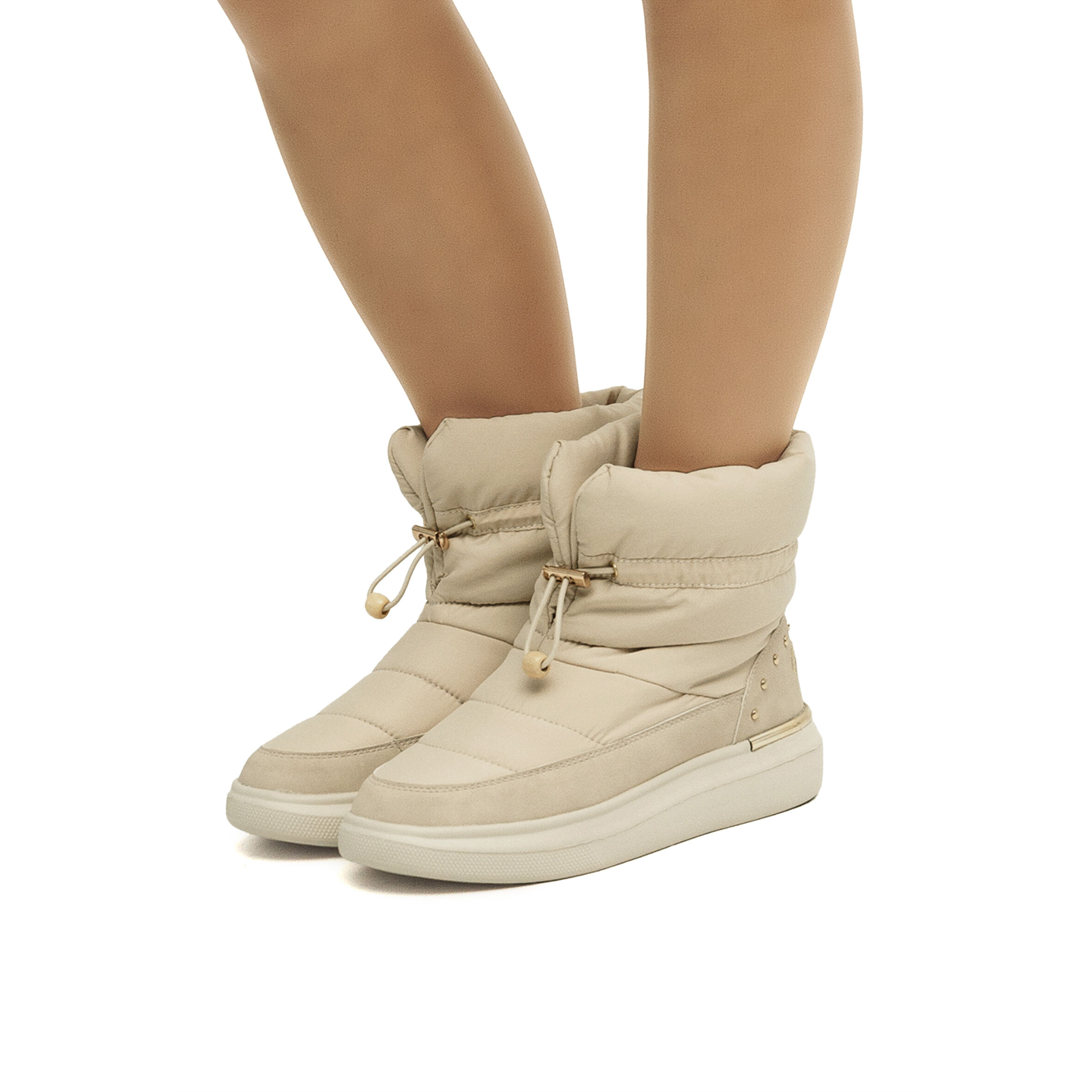 Botines planos beige mujer store
